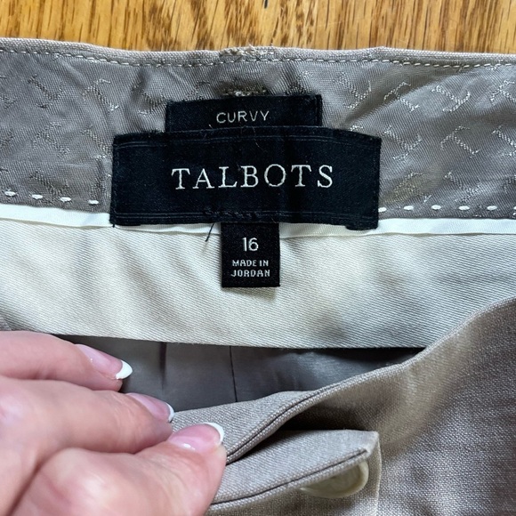 Talbots Beige Curvy Wide Leg Pants Size 16 - Picture 3 of 6